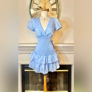 B. Darling Adorable Baby Blue Ruffled Dress